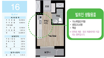 LH행복주택기숙사 평면도