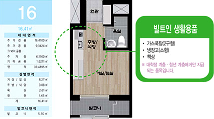 LH행복주택기숙사 내부